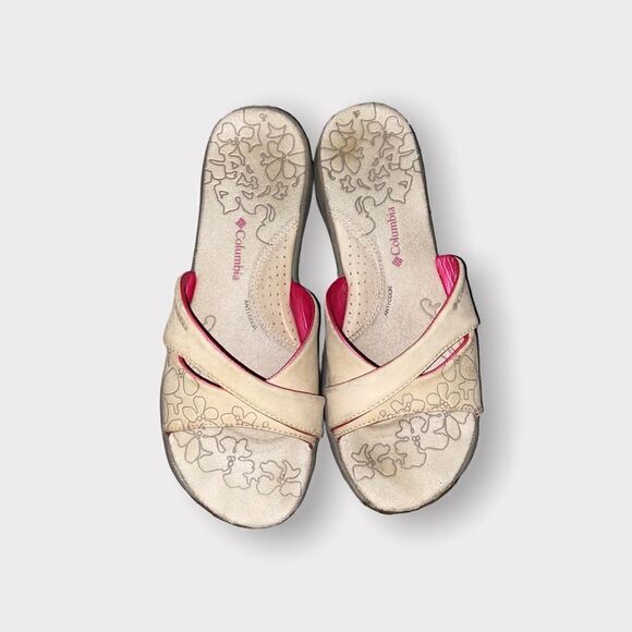 Columbia Tan Leather Slip On Sandals Size 7 - Picture 5 of 6